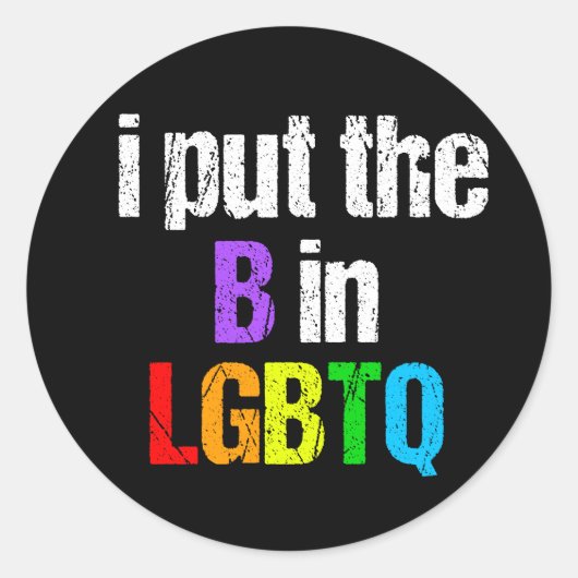 Funny Bisexual LGBTQ Ronde Sticker (Voorkant)