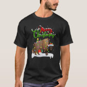 Funny Bison Dierenvriend Xmas Lighting Bison Chris T-shirt (Voorkant)