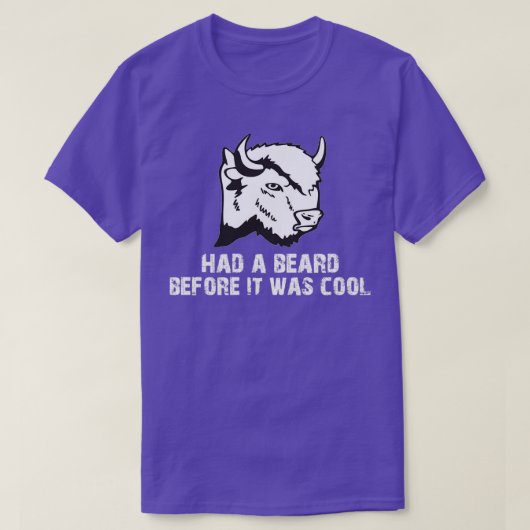 Funny Bison Shirt Buffalo Shirt Funny Beard Shirt (Design voorkant)
