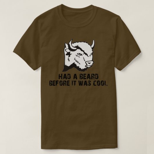 Funny Bison Shirt Buffalo Shirt Funny Beard Shirt (Design voorkant)