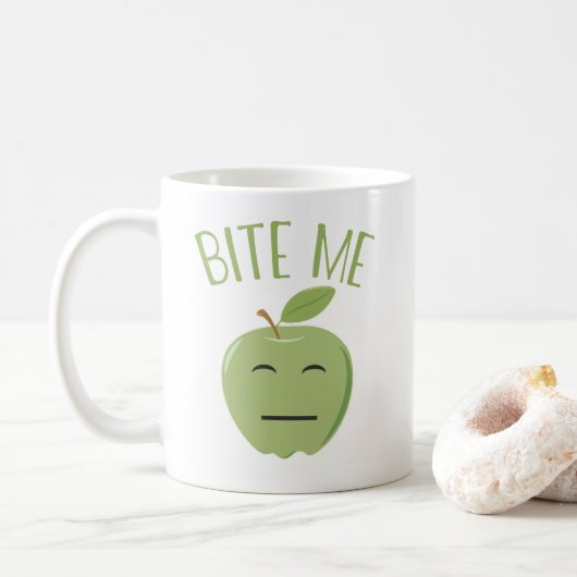 Funny Bite me Apple Coffe Mok (Met donut)