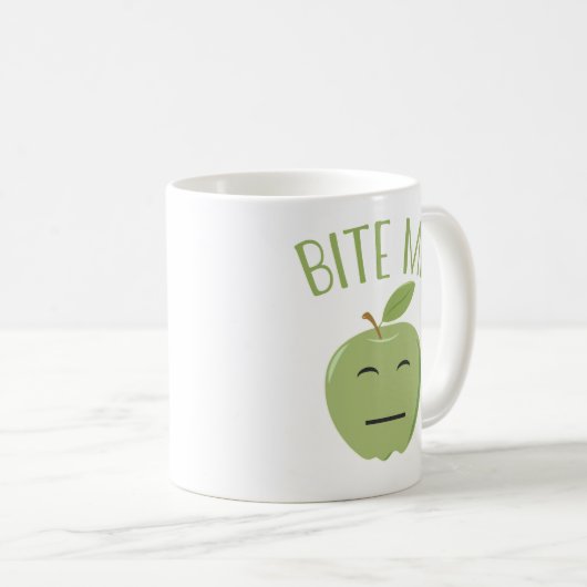 Funny Bite me Apple Coffe Mok (Voorkant rechts)