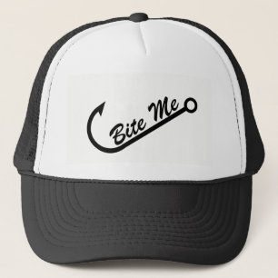 Funny "Bite me" & Fish Hook Trucker Pet