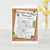 Funny Bithrday Kaart - Grumpy Old Fart to Do List (Gele Bloem)
