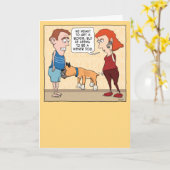 Funny Biting Boxer is een Wiener Dog Birthday Kaart (Gele Bloem)