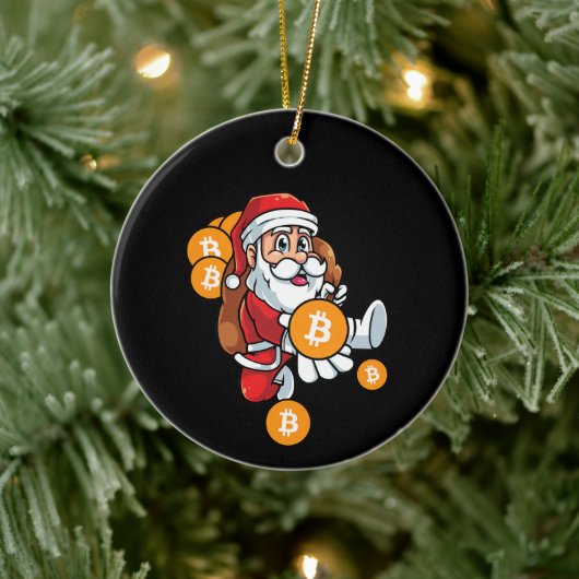 Funny Bitmunt Santa Matching Crypto Kerstmis Keramisch Ornament (Boom)