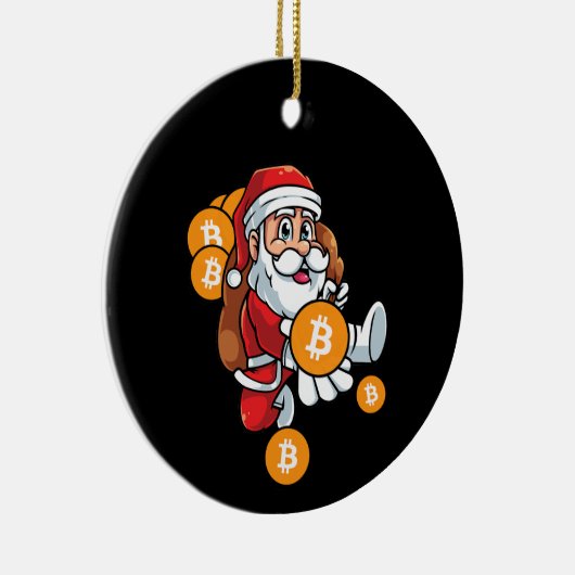 Funny Bitmunt Santa Matching Crypto Kerstmis Keramisch Ornament (Rechts)