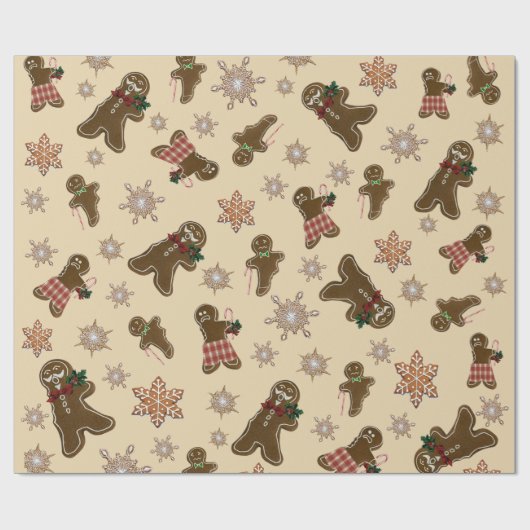 Funny Bitten Gingerbrood Mannen Cadeaupapier (Vlak)