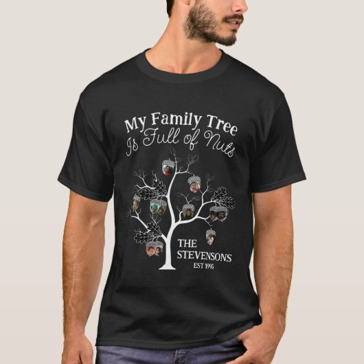 Funny Black Afbeelding Family Tree is vol met note T-shirt (Voorkant)