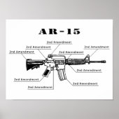 Funny Black and White AR-15 Poster (Voorkant)