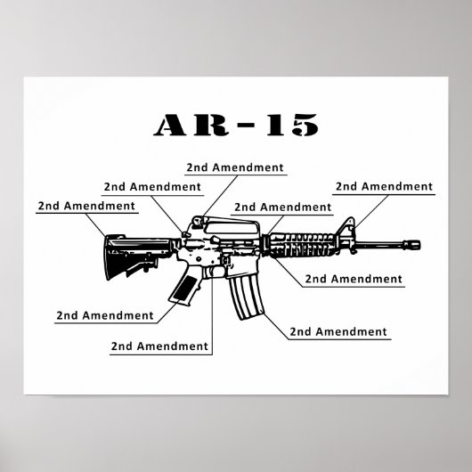 Funny Black and White AR-15 Poster (Voorkant)
