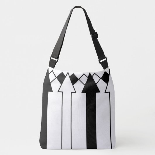 Funny Black and White Arrows Stripes Bag Crossbody Tas (Voorkant)