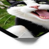 Funny Black And White Cat Cow Selfie  Poster (Hoek)