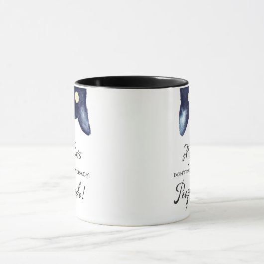 Funny Black and White Crazy Cat Lady Mok (Midden)