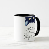 Funny Black and White Crazy Cat Lady Mok (Voorkant rechts)