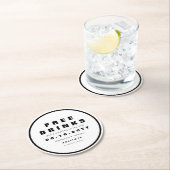 Funny Black and White Free Drink Save the Date Ronde Kartonnen Onderzetter (Insitu)