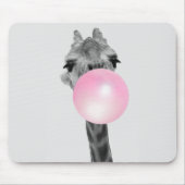 Funny Black and White Giraffe met Bubble Gum Muismat (Voorkant)
