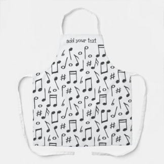 Funny Black and White Music Musical Notes Pattern Schort