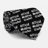 Funny Black and White Official Wedding Crasher Stropdas (Opgerold)