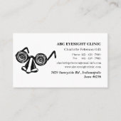 Funny Black and White Optometrist Visitekaartje (Voorkant)