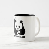 Funny Black and White Panda Beer Pandamonium Tweekleurige Koffiemok (Voorkant rechts)