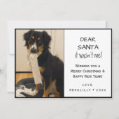 Funny Black and White Pet Paw Print Dog Feestdagenkaart (Voorkant)