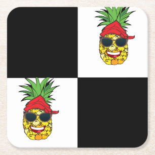 Funny Black and White Squares Kartonnen Onderzetters
