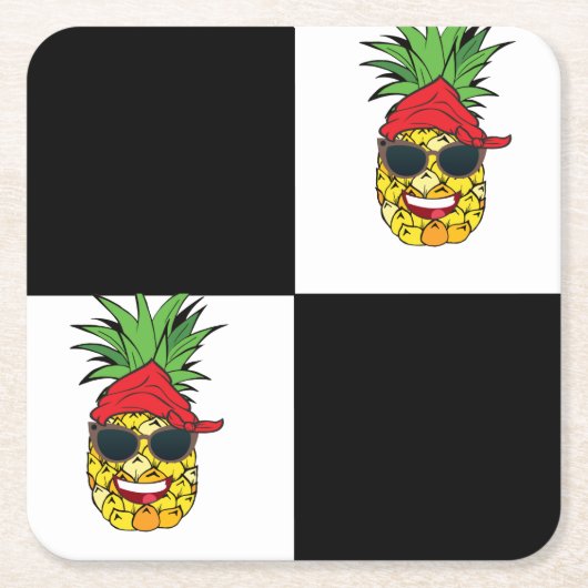 Funny Black and White Squares Kartonnen Onderzetters (Voorkant)