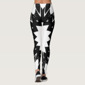 Funny Black and White Star Leggings (Achterkant)