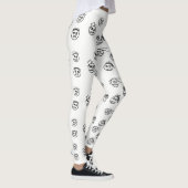 Funny Black and White Stick Man Facets Design Leggings (Rechts)