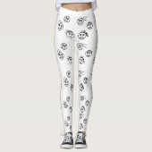 Funny Black and White Stick Man Facets Design Leggings (Voorkant)