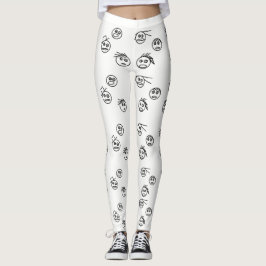 Funny Black and White Stick Man Facets Design Leggings