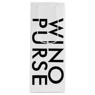 Funny Black and White Type Wino Purse Wijn Cadeautas