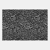 Funny Black and White Vaderdag Gift Inpakpapier Vel (Voorkant 3)