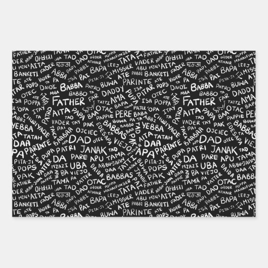 Funny Black and White Vaderdag Gift Inpakpapier Vel (Voorkant 3)