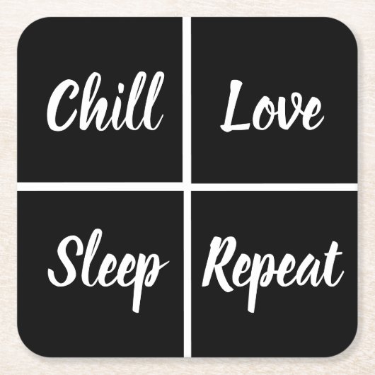 Funny Black and WhiteSqares and Words Kartonnen Onderzetters (Voorkant)