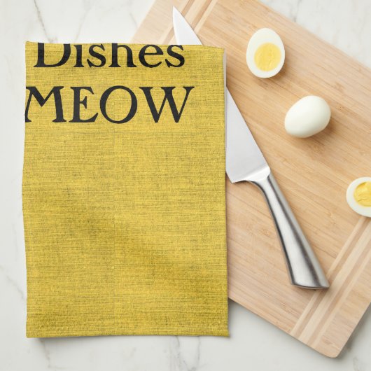 Funny Black and Yellow Cat Hand of Kitchen Towel Theedoek (Quarter Fold)