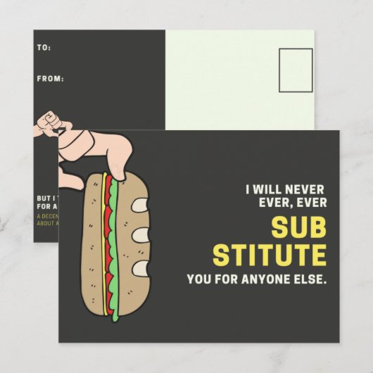 Funny Black and Yellow Sandwich Briefkaart (Voorkant / Achterkant)