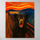 Funny Black Bear Scream Inspired Poster (Voorkant)