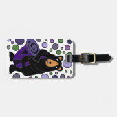 Funny Black Beer die Saxophone speelt Bagagelabel (Voorkant horizontaal)