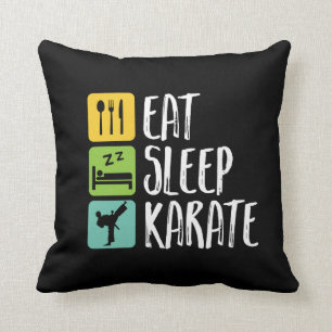 Funny Black Belt Martial Arts Eat Sleep Karate Kussen