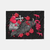 Funny Black Bird F-caw-f Anti Valentines Day Singl Fleece Deken (Voorkant (Horizontaal))
