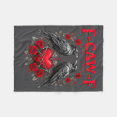 Funny Black Bird F-caw-f Anti Valentines Day Singl Fleece Deken (Voorkant (Horizontaal))