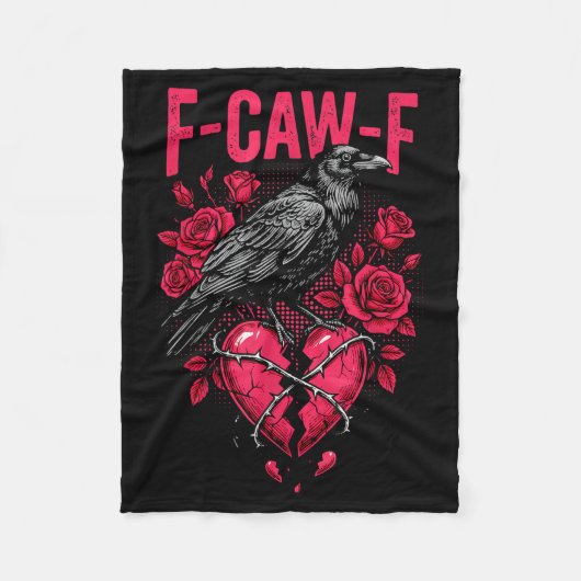 Funny Black Bird F-caw-f Anti Valentines Day Singl Fleece Deken (Voorkant)