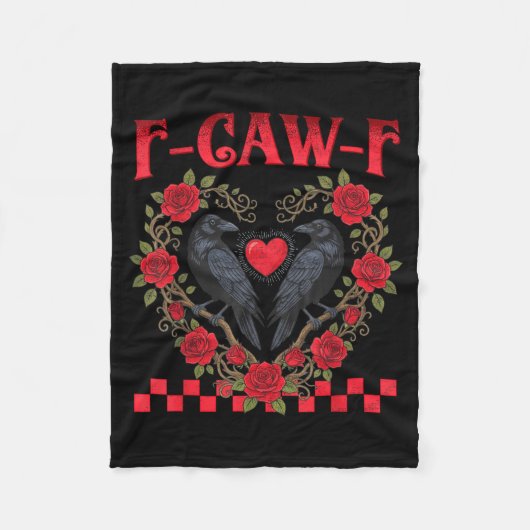 Funny Black Bird F-caw-f Anti Valentines Day Singl Fleece Deken (Voorkant)