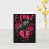 Funny Black Bird F-caw-f Anti Valentines Day Singl Kaart (Gele Bloem)