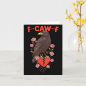 Funny Black Bird F-caw-f Anti Valentines Day Singl Kaart (Gele Bloem)