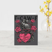 Funny Black Bird F-caw-f Anti Valentines Day Singl Kaart (Gele Bloem)