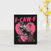 Funny Black Bird F-caw-f Anti Valentines Day Singl Kaart (Gele Bloem)