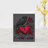Funny Black Bird F-caw-f Anti Valentines Day Singl Kaart (Gele Bloem)